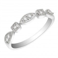 Ladies 18ct White Gold Half Eternity Diamond Ring set with 0.13ct H/SI Diamonds