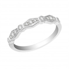 Ladies 18ct White Gold Half Eternity Diamond Ring set with 0.19ct H/SI Diamonds