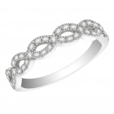 Ladies 18ct White Gold Half Eternity Diamond Ring set with 0.28ct H/SI Diamonds