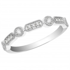 Ladies 18ct White Gold Half Eternity Diamond Ring set with 0.19ct H/SI Diamonds