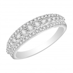 Ladies 18ct White Gold Half Eternity Diamond Ring set with 0.35ct H/SI Diamonds