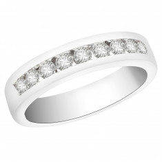 Ladies 18ct White Gold Half Eternity Diamond Ring set with 0.45ct H/SI Diamonds