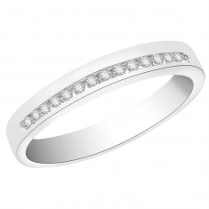 Ladies 18ct White Gold Half Eternity Diamond Ring set with 0.08ct H/SI Diamonds