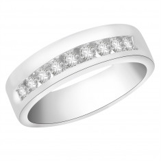 Ladies 18ct White Gold Half Eternity Diamond Ring set with 0.51ct H/SI Diamonds