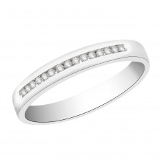 Ladies 18ct White Gold Half Eternity Diamond Ring set with 0.07ct H/SI Diamonds