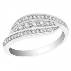 Ladies 18ct White Gold Half Eternity Diamond Ring set with 0.26ct H/SI Diamonds