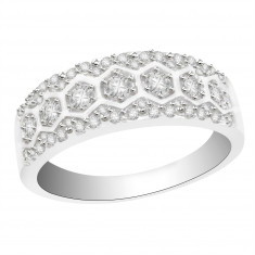 Ladies 18ct White Gold Half Eternity Diamond Ring set with 0.49ct H/SI Diamonds