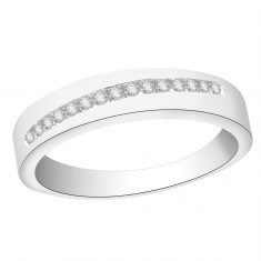 Ladies 18ct White Gold Half Eternity Diamond Ring set with 0.08ct H/SI Diamonds